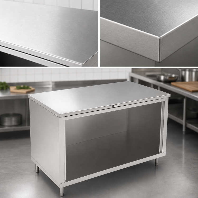 Product image #4 for John Boos Stainless Steel Work Table with Open-Front Cabinet Base, 48 x 36 Inches