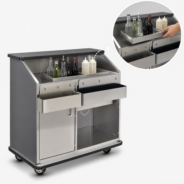 Product image #5 for Conventional Single-Station Portable Bar with 60 lb Ice Bin and Underbar Server, 47-1/2 Inch Wide