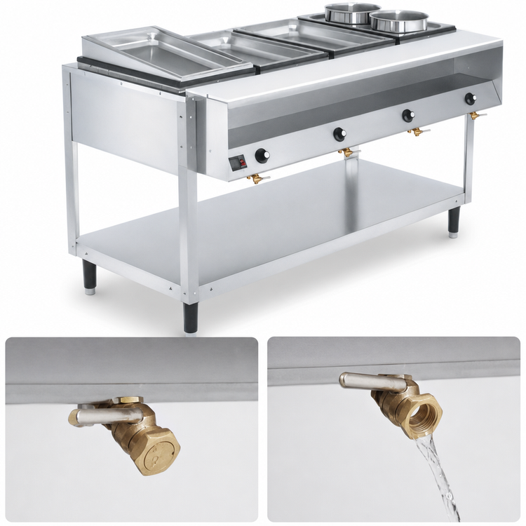 Product image #4 for Vollrath ServeWell® 4-Well Sealed-Well Electric Hot Food Table with Open Shelf Base
