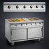 Thumbnail image #4 for Randell HTD-6B 6-Well Electric Mobile Hot Food Table with Heated Cabinet Base