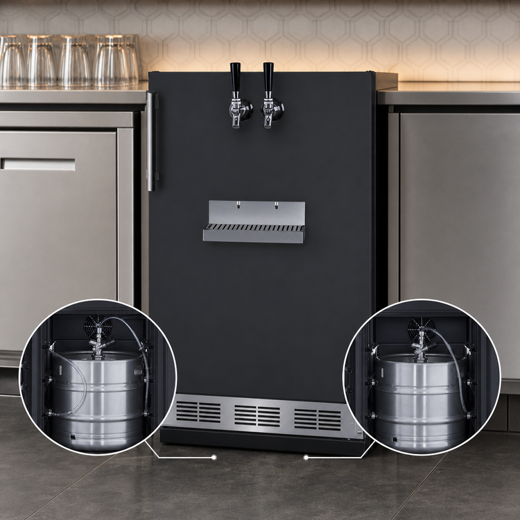 Product image #5 for Summit Appliance 24-Inch Built-In Front Tap Beer Kegerator with Dual Tap and 5.3 Cu. Ft. Capacity