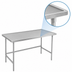 Thumbnail image #4 for Advance Tabco 108-Inch x 24-Inch 14 Gauge 304 Stainless Steel Open Base Work Table with Countertop Edge