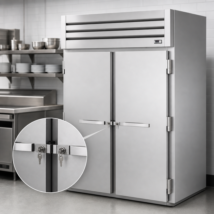 Product image #4 for True Spec Series 2-Section Roll-In Refrigerator with 2 Locking Stainless Steel Doors, Self-Contained