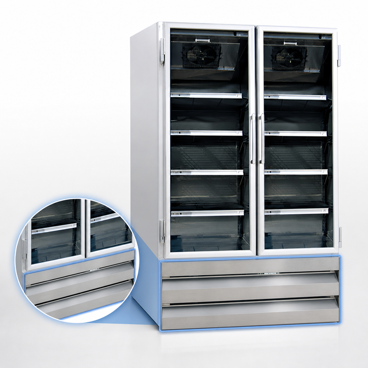 Product image #5 for Howard-McCray Two-Section Glass Door Merchandiser Refrigerator, 48 Cu. Ft., Bottom-Mount, White