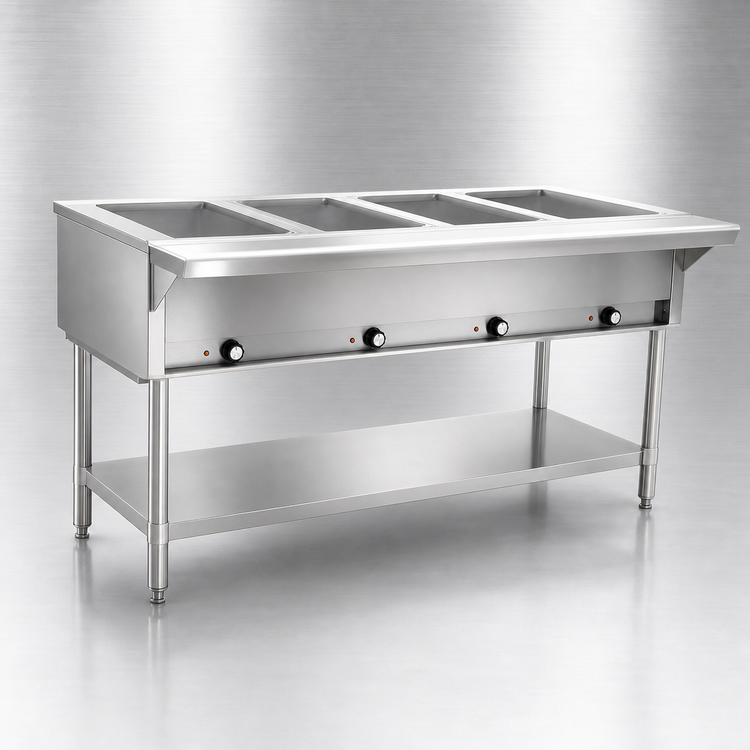 Product image #4 for Eagle Group 63-1/2-Inch Electric Hot Food Table with 4 Dry Wells, Open Base, 120V