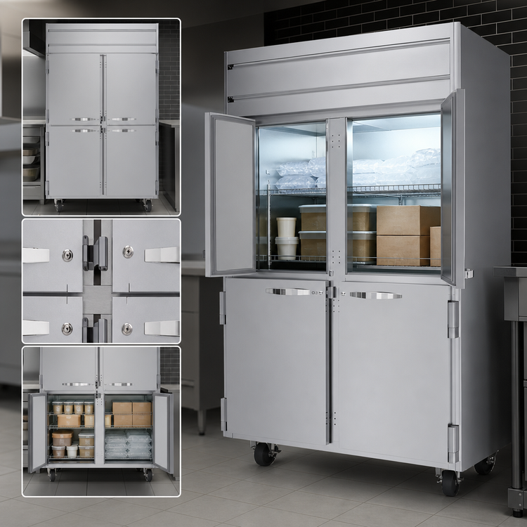 Product image #4 for Beverage Air Horizon Series Two-Section Top-Mounted Reach-In Freezer with Half-Solid Doors, 45.2 Cu. Ft.