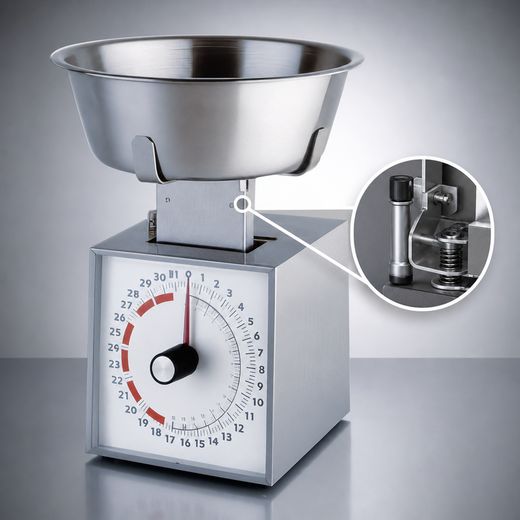 Product image #4 for Edlund Premier Series Deluxe Over & Under Dial Portion Scale with 6 x 6-3/4 Inch Fixed Platform, 32 oz. x 1/4 oz.