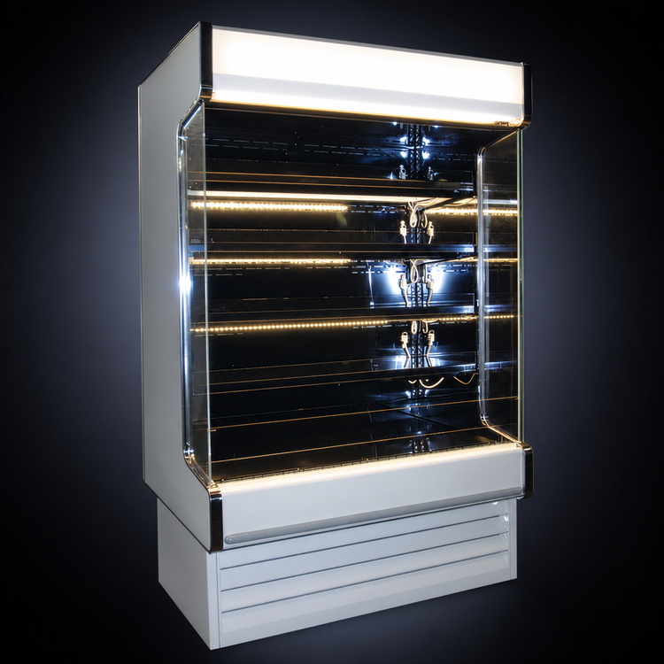 Product image #4 for Howard-McCray 35E Series Dairy Open Merchandiser, 75 Inch Self-Contained, 4-Row LED Shelves, White