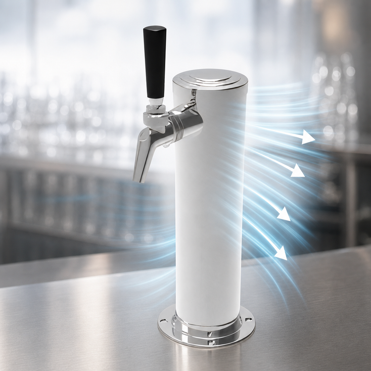 Product image #4 for Perlick Air-Cooled 1-Faucet Countertop Draft Beer Tower, Polished Chrome