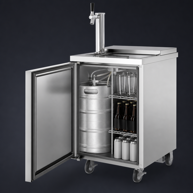 Product image #4 for Beverage-Air BM23HC-C-S Portable Club Top Draft Beer Cooler, 1-Keg Capacity, Stainless Steel