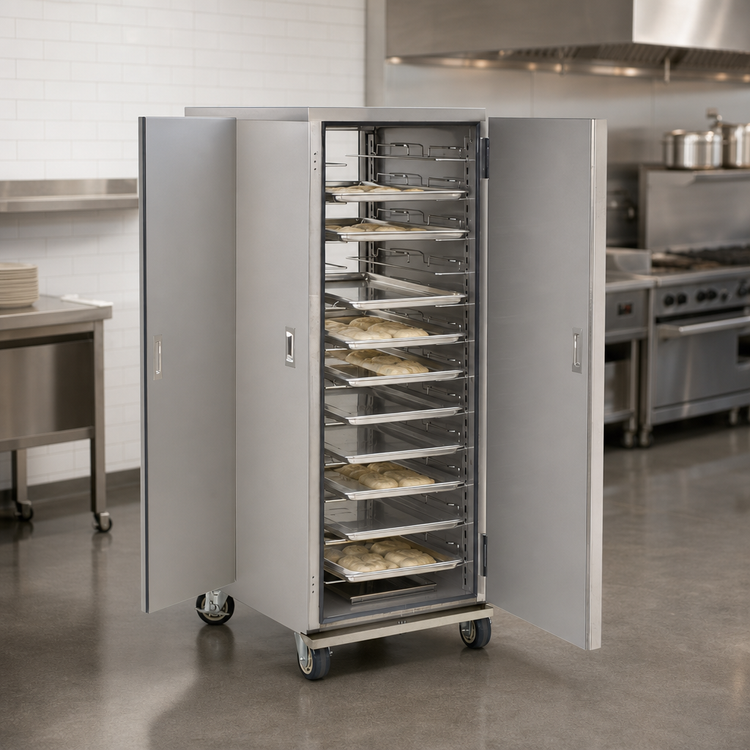 Product image #4 for FWE PHU-12P Pass-Thru Mobile Proofer/Heater Cabinet with 12 Pair Universal Tray Slides
