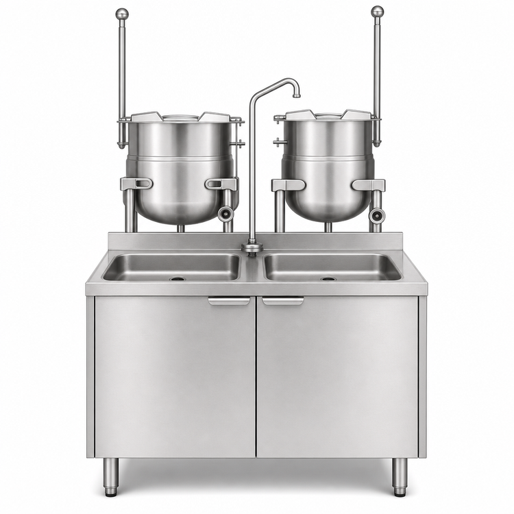 Product image #4 for Crown EMT-10-6 Electric 10 Gallon and 6 Gallon Tilting Kettle & Cabinet Assembly