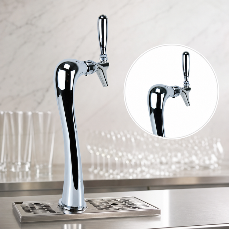 Product image #4 for Micro Matic Anaconda 1-Faucet Countertop Air-Cooled Draft Beer Tower, Chrome Finish