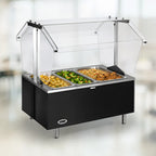 Thumbnail image #4 for Eagle Group Service Mate CDHT4-120 4-Well Countertop Buffet Hot Food Table with Sneeze Guard, Stainless Steel Top, 120V