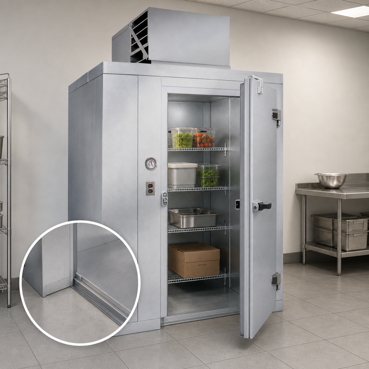 Product image #4 for Polar-Pak Indoor Floorless Walk-In Cooler with Top-Mounted Self-Contained Refrigeration, 6 Ft x 8 Ft x 8 Ft 7 In