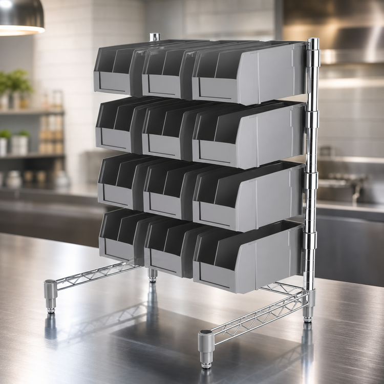 Product image #4 for Metro Chain Reaction Countertop Condiment Tower with 12 Bins, Chrome Finish