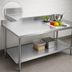 Thumbnail image #4 for Advance Tabco 144-Inch x 36-Inch Stainless Steel Work Table with 5-Inch Backsplash and Adjustable Undershelf