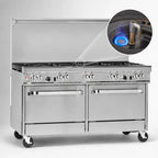 Thumbnail image #4 for Southbend (Middleby) Ultimate 4601CC-5R 60-Inch Gas Restaurant Range with 9 Open Burners, 2 Cabinet Bases, and Hi-Shelf