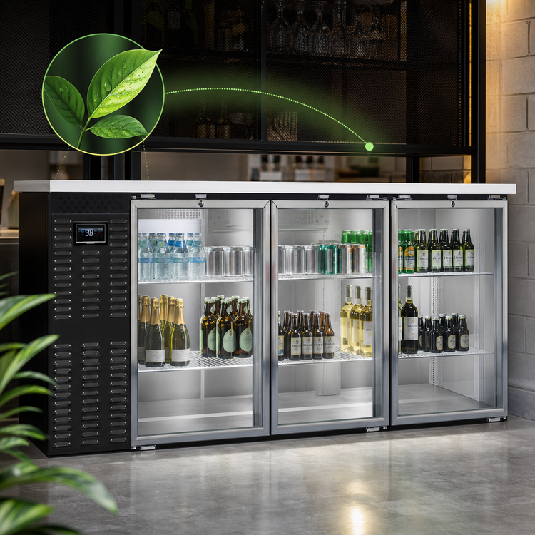 Product image #4 for Continental Refrigerator BB50NGDPT 50" Four Glass Door Pass-Thru Back Bar Cooler