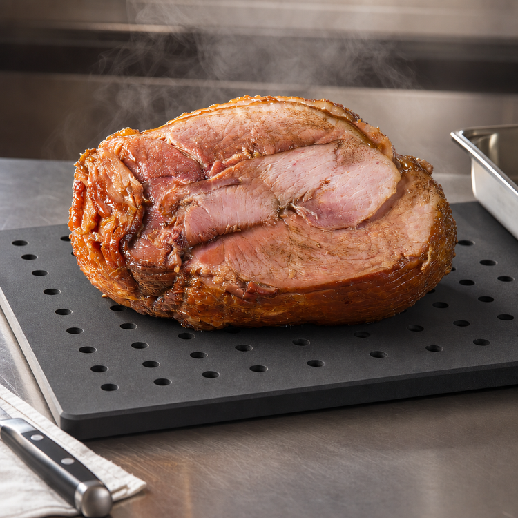 Product image #4 for TableCraft Versa-Tile Perforated Double Carving Station Template, Black Richlite