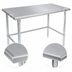 Thumbnail image #4 for John Boos Stallion 108-Inch x 24-Inch Stainless Steel Underbar Work Table with Safety Edge and Galvanized Base