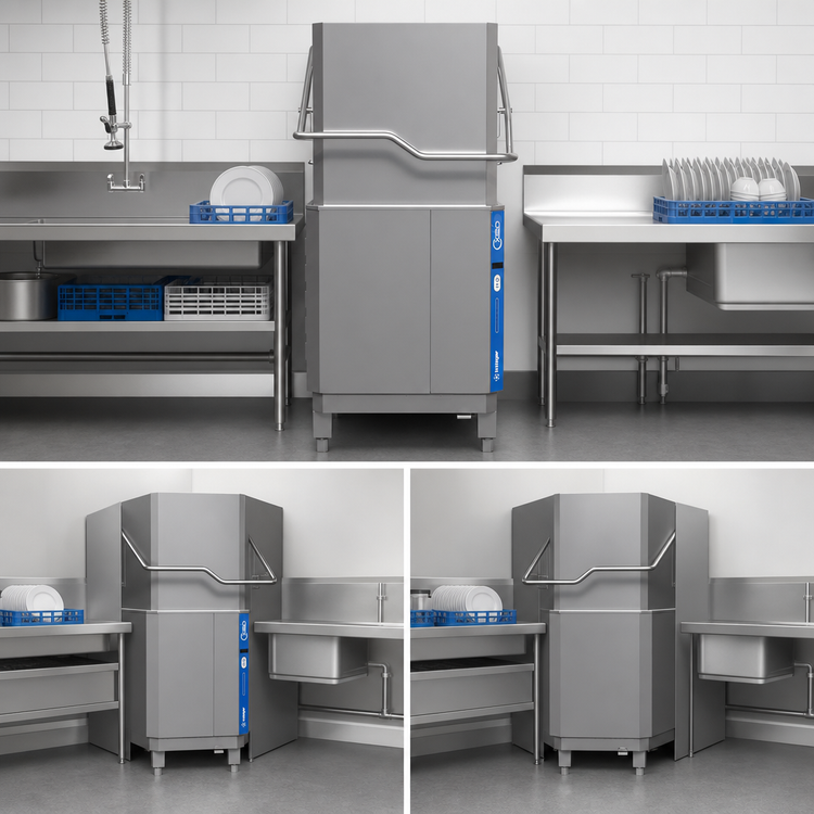 Product image #4 for Insinger Premier Series CX20 High-Temperature Door-Type Commercial Dishwasher with Built-In Booster, 60 Racks/Hour