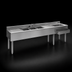 Thumbnail image #4 for Eagle Group 1800 Series 120-Inch Underbar Combination Unit with 3 Sink Bowls, 2 Drainboards, and Right Ice Bin