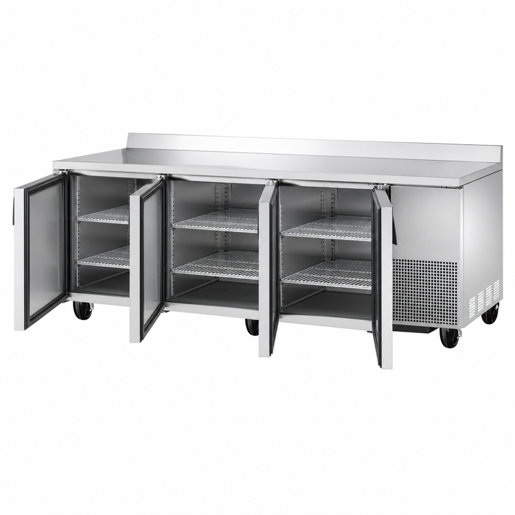 Product image #4 for True TWT-93-HC 93-Inch Deep Worktop Refrigerator with Rear Splash, 3-Section Solid Door, Stainless Steel, R290