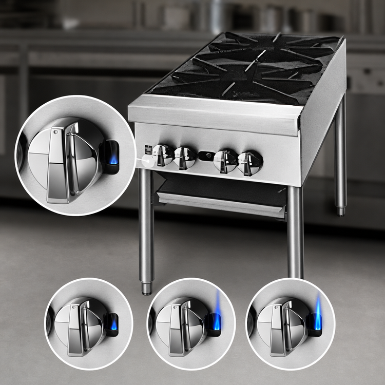 Product image #4 for Supreme JSP-360 54-Inch Commercial Stock Pot Stove with Three 3-Ring Burners