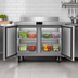 Thumbnail image #4 for Atosa Two-Section Stainless Steel Worktop Freezer with Backsplash, 13.4 Cu. Ft., Solid Doors