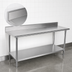 Thumbnail image #4 for Advance Tabco Stainless Steel Work Table with 5-Inch Backsplash and Adjustable Undershelf, 144 x 36 Inches