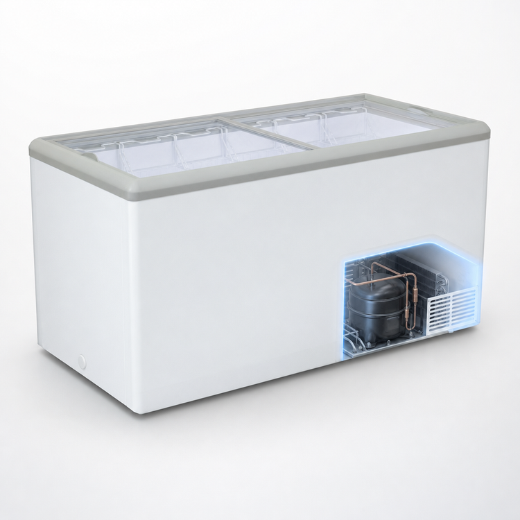 Product image #5 for Dual Temp Chest Refrigerator/Freezer with Sliding Glass Doors, 20.0 Cu. Ft., White