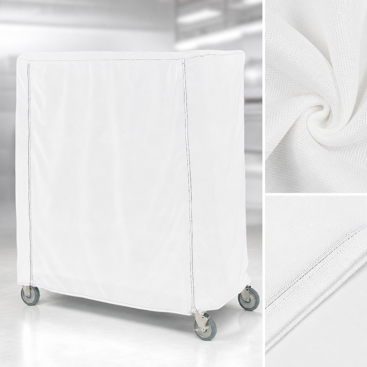 Product image #4 for Metro White Uncoated Knitted Polyester Cart Cover for 60 x 21 x 62 Inch Queen Mary & Banquet Carts