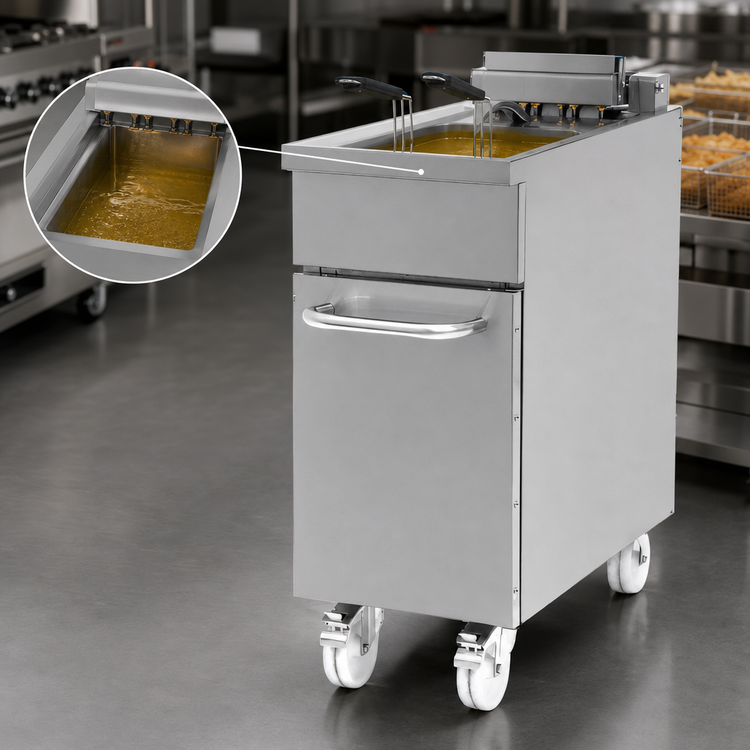 Product image #4 for BakeMax 18 Liter Electric Floor Fryer, 208V, 14 kW