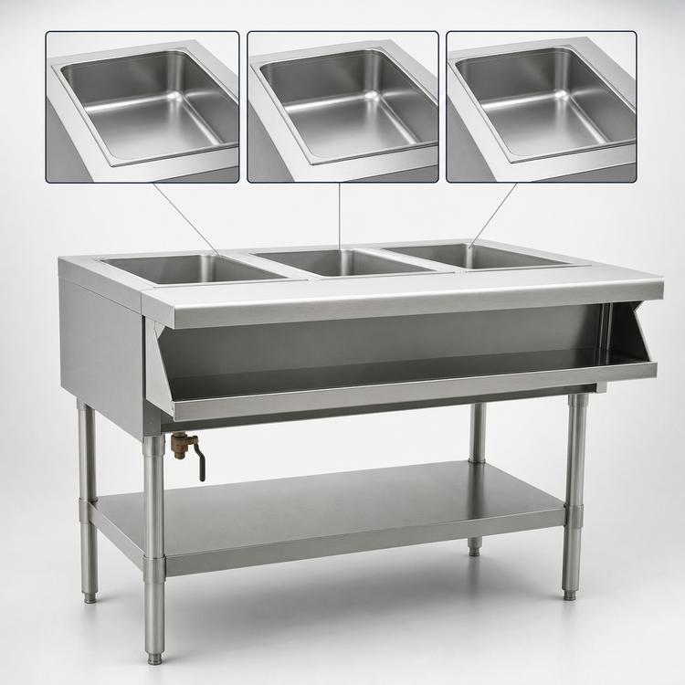 Product image #4 for Eagle Group 48-Inch Electric Sealed Well Hot Food Table with Open Base, 3 Wells