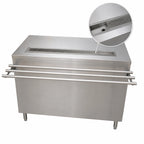Thumbnail image #4 for BK Resources US-3048S-H 48-Inch Stainless Steel Self-Serve Counter with Enclosed Cabinet Base, Tray Drop Shelf, and Urn Trough with Drain