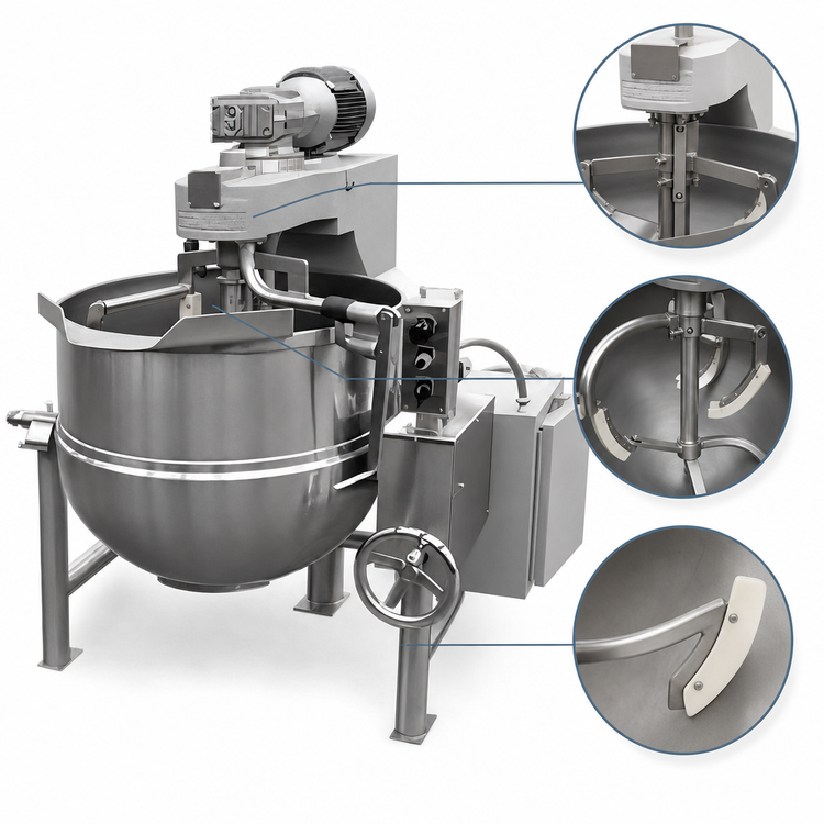 Product image #4 for Groen DL-60 TA/3 60-Gallon Direct Steam Tilting Cooker/Mixer Kettle with Twin Shaft Scraper Mixer