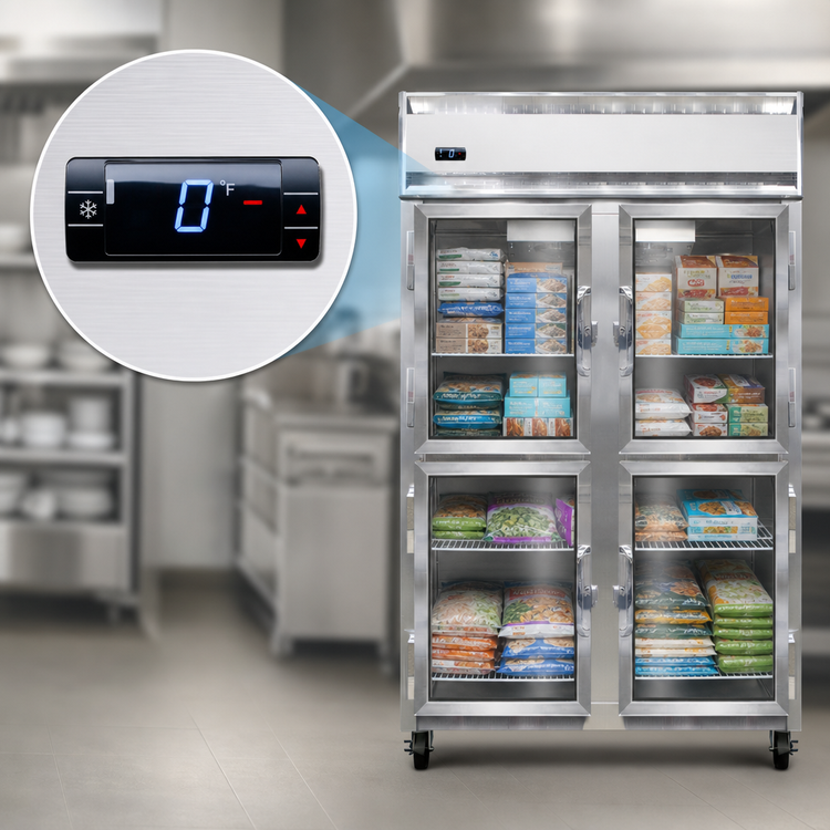 Product image #4 for Continental Refrigerator 2FNGDHD Two-Section Reach-in Display Freezer with Narrow Half Glass Doors