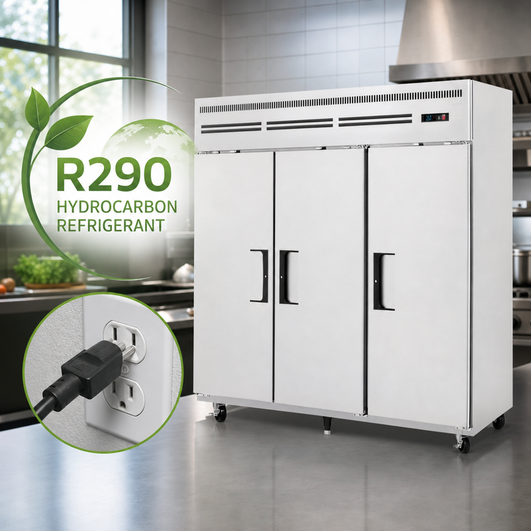 Product image #4 for Everest ESR3 Three-Section Reach-In Refrigerator, 71 Cu. Ft., Top-Mounted Self-Contained R290, 115V