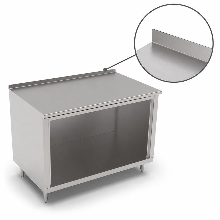 Product image #4 for John Boos Open Front Modular Base Work Table, 60 x 36 Inches, 16-Gauge Type 300 Stainless Steel Top with 1-1/2 Inch Rear Riser
