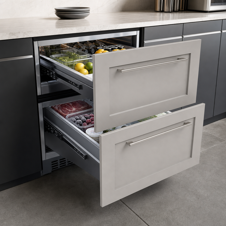 Product image #5 for KoolMore Panel Ready Undercounter 2-Drawer Refrigerator/Freezer