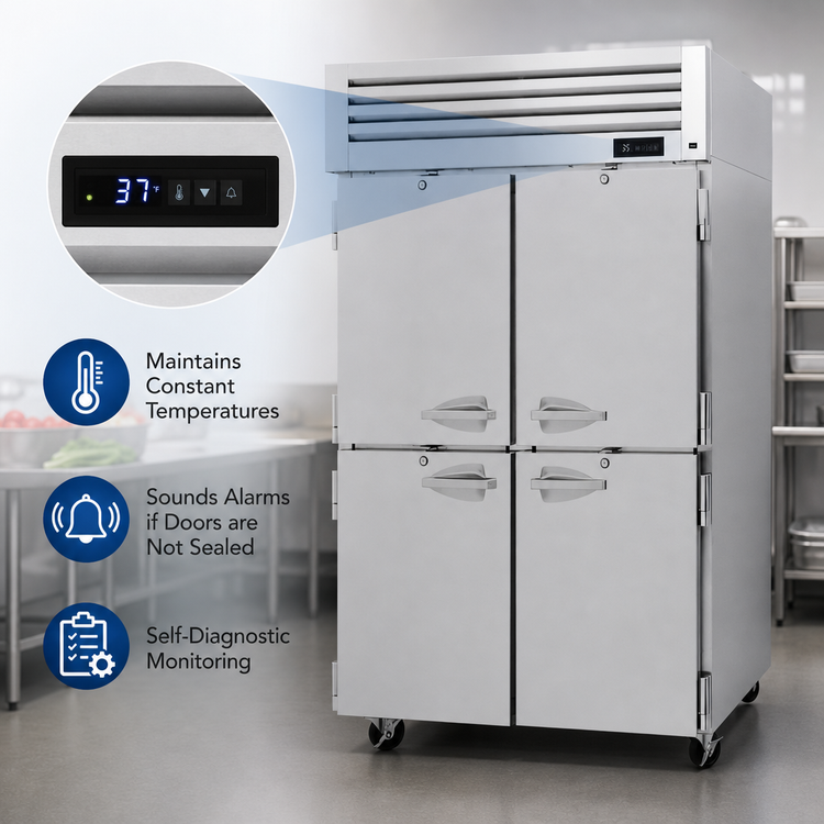 Product image #4 for Turbo Air PRO Series Pass-Thru Two-Section Half Solid Door Reach-In Refrigerator, 50.27 Cu. Ft.