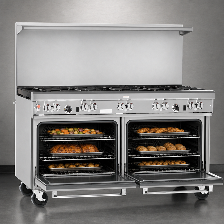 Product image #4 for Southbend Ultimate 60-Inch Gas Restaurant Range with 5 Burners, 24-Inch Griddle, and 2 Convection Ovens