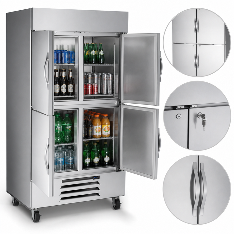 Product image #4 for Beverage-Air Horizon Series Two-Section Reach-In Refrigerator with Solid Half Doors, 40.2 Cu. Ft.