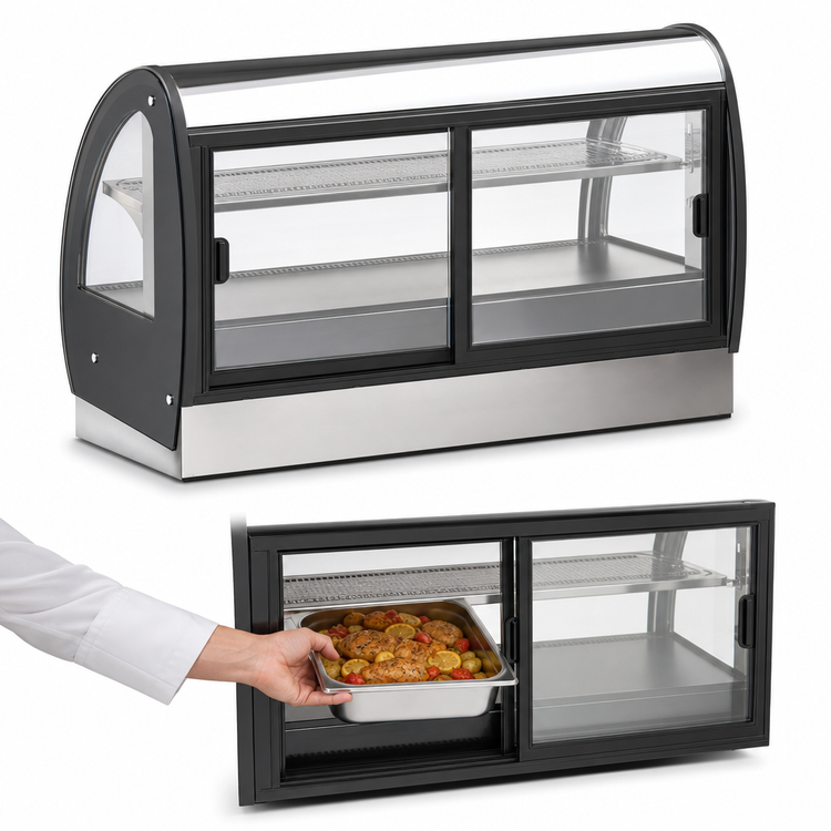 Product image #4 for Vollrath 36-Inch Countertop Heated Full-Service Hot Food Display Case with Curved Glass Front