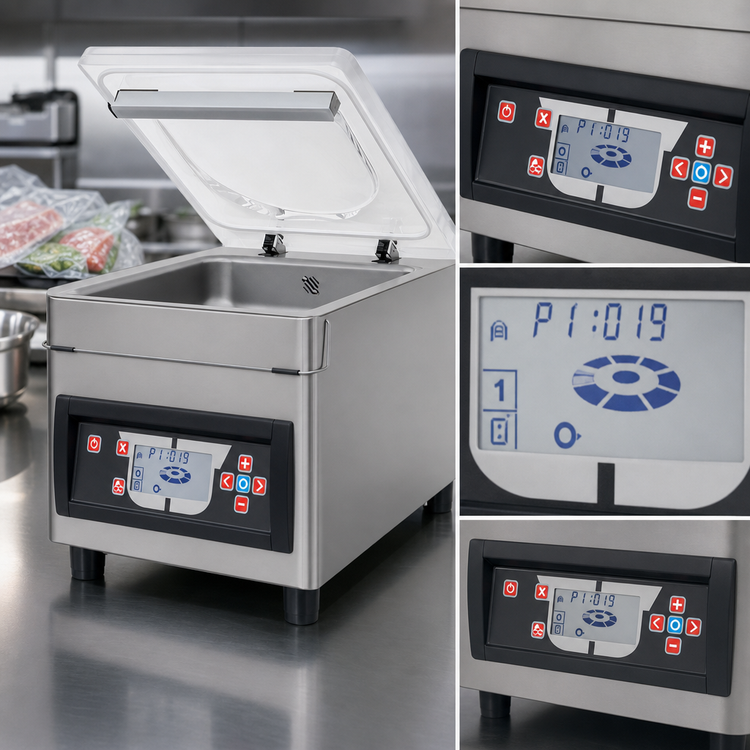 Product image #4 for Trento Turbovac TS40 Heavy-Duty Countertop Chamber Vacuum Sealer, 16-1/2 Inch Seal Bar, 25 m³ Busch Pump, 10-Program LCD Control