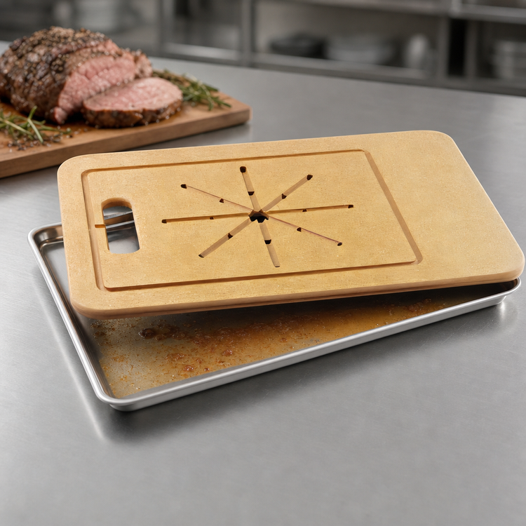 Product image #4 for Cres Cor 20 x 30-1/2 x 1/2 Inch Richlite Wood Fiber Cutting Board with Pan