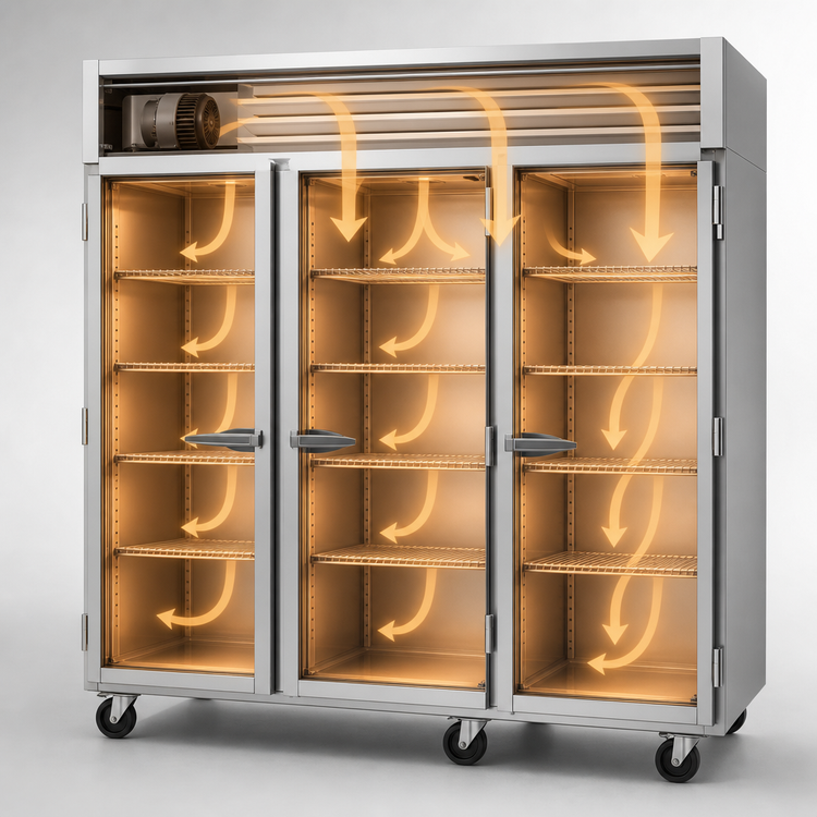 Product image #4 for Turbo Air PRO Series Pass-Thru Heated Holding Cabinet, 3-Section, 78.1 Cu. Ft., 6 Solid Doors