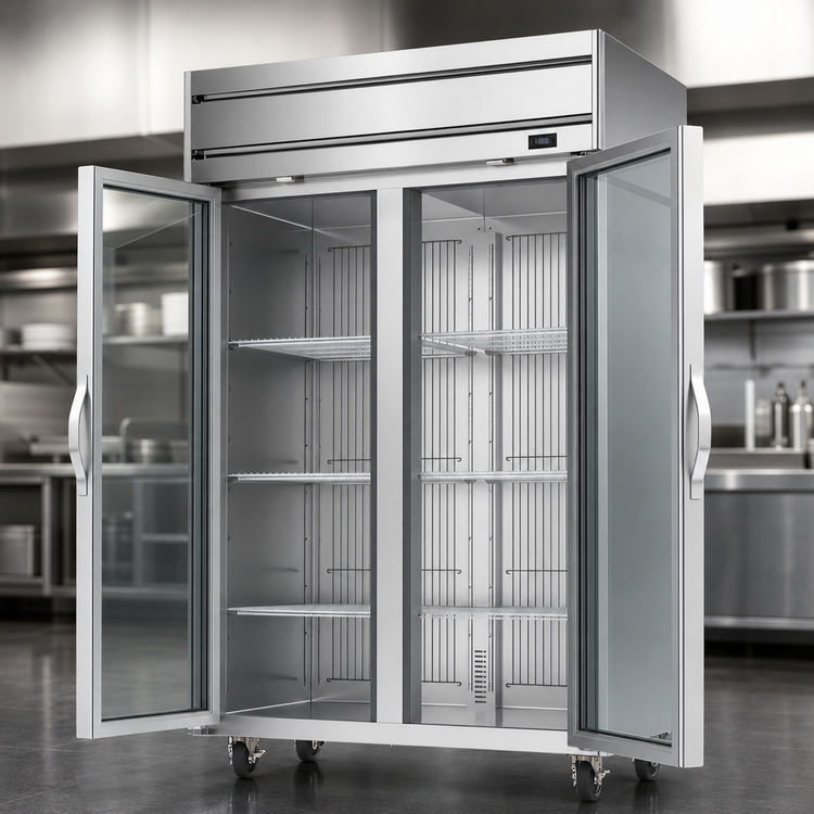 Product image #4 for Beverage-Air Horizon Series Two-Section Glass Double Door Reach-In Freezer