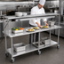 Thumbnail image #5 for John Boos 84-Inch x 24-Inch Stainless Steel Expediting Work Table with Overshelf and Mounted Infrared Food Warmer